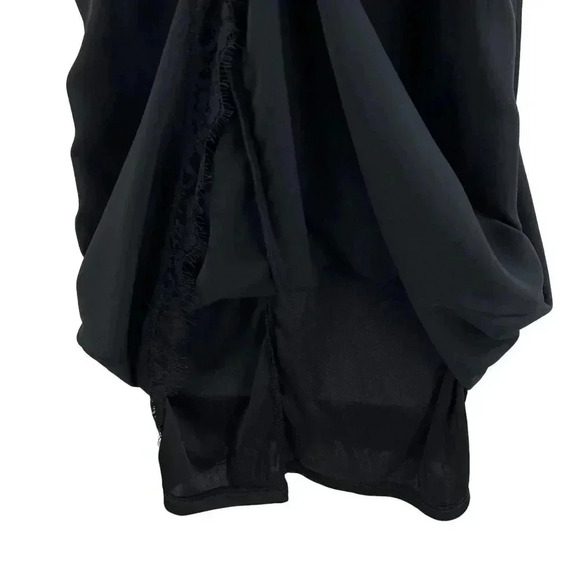 Lulus NWT M Black Slip Dress Lace Hem Halter Neck Romantic Goth Witchy Coquette - Picture 10 of 16